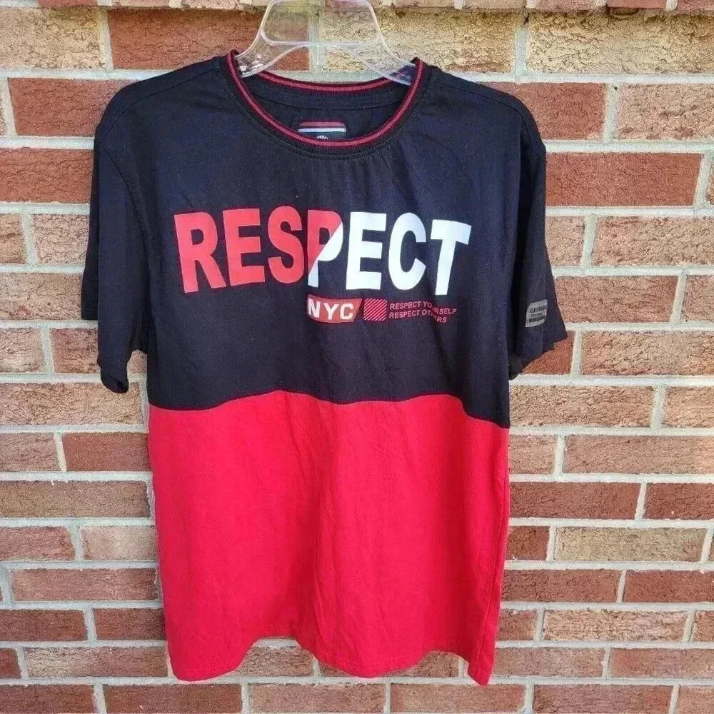 Akademiks NYC Respect Graphic Tee Men's XL Y2K 90's Vibes